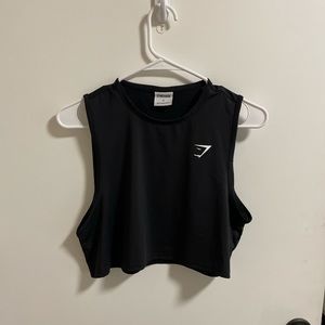 Gym shark cropped tank top with mesh back.